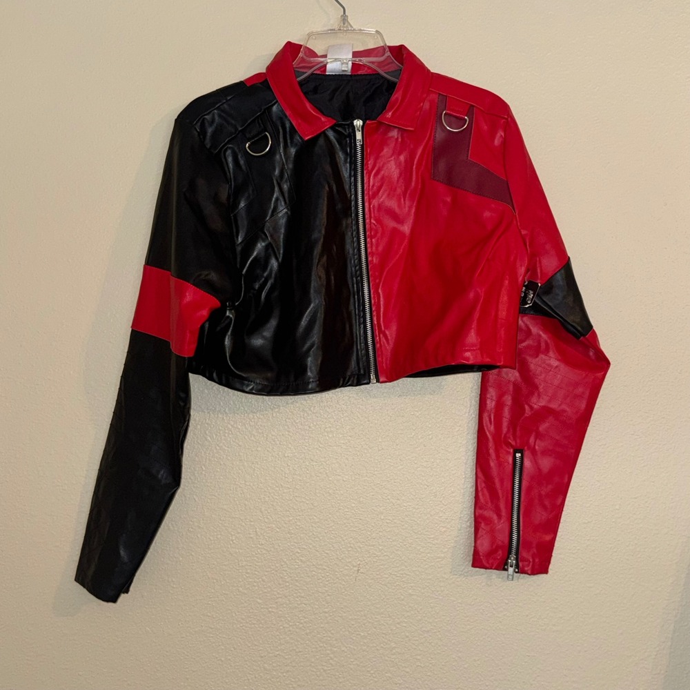 Suicide Squad Harley Quinn Live Fast Die Clown Jacket Spirit Halloween Large NWT
